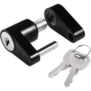 Trailer Hitch Coupler Lock, Dia 1/4 Inch, 3/4 Inch Span for Tow Boat Truck Car's Coupler (1 Pack, Black)