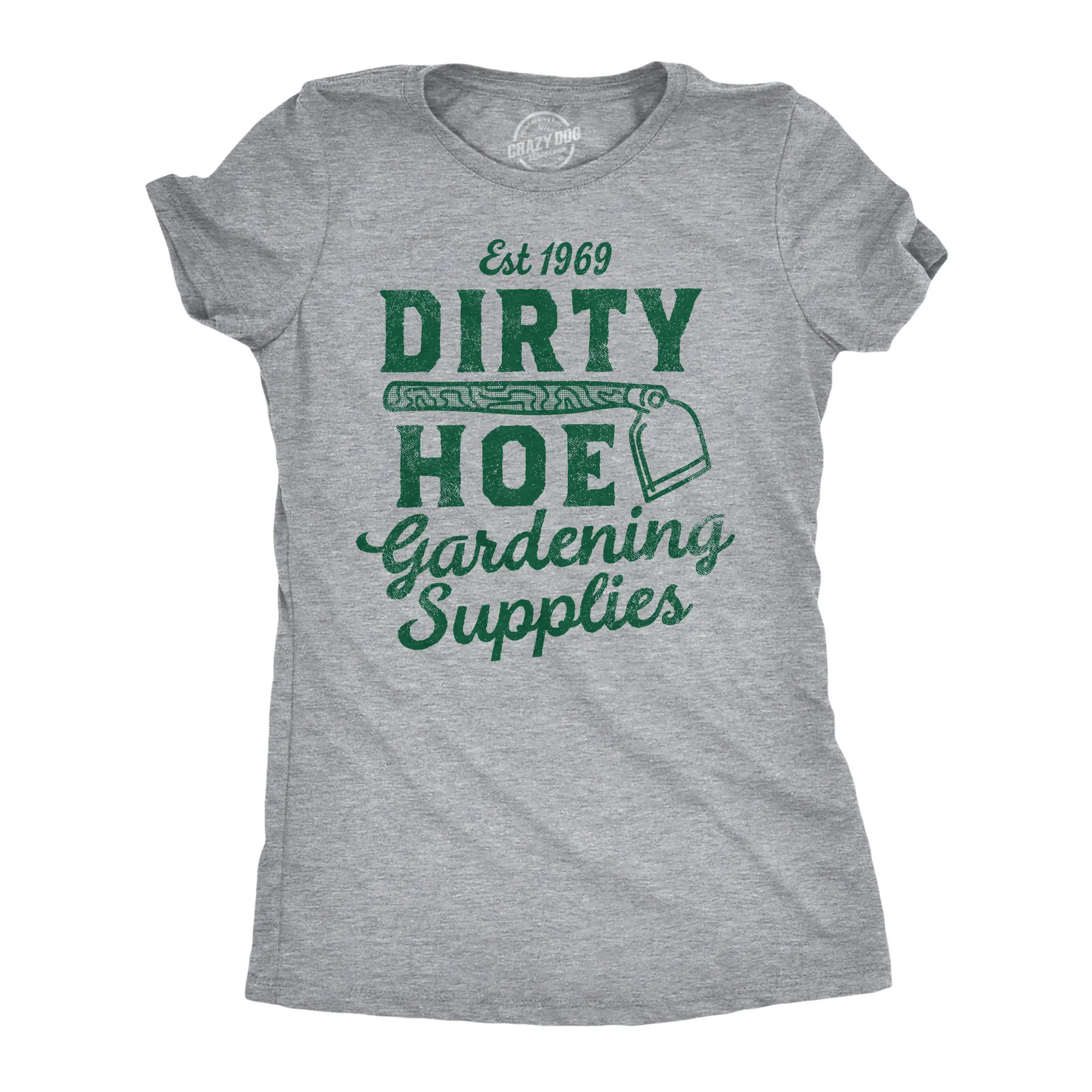 Womens Funny T Shirts Dirty Hoe Gardening Supplies Sarcastic Graphic Tee Funny Womens T Shirts Cute Vintage Fashion Casual Ladies T-Shirt Gift Funny Adult Humor Top Women's Novelty Tees Light Grey