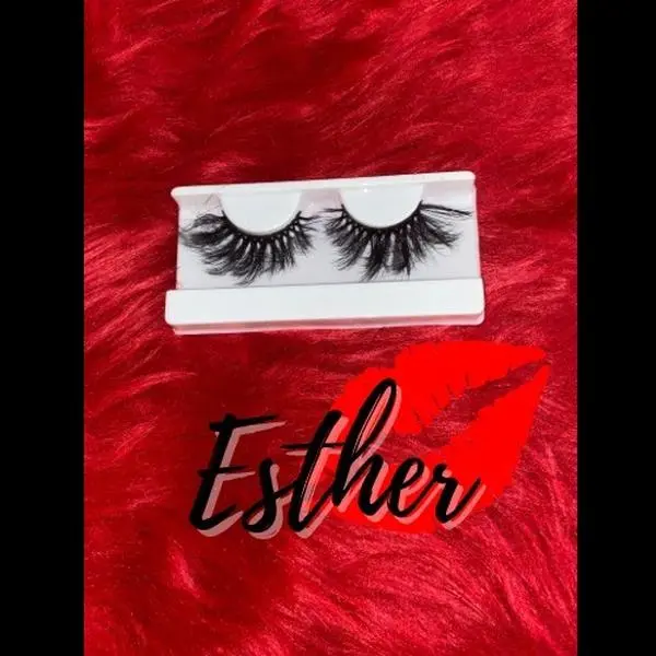 Kiss My Lash Co. (ESTHER) 25mm Eyelashes with Eyelash Brush, Tweezers & Scripture Card in Goodie Bag - Makeup, Cosmetic Item false eyelash
