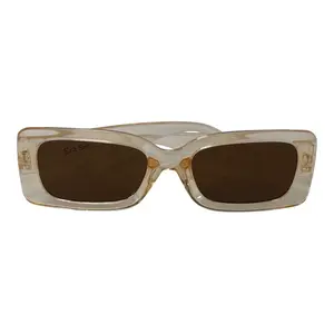 Tan Transparent Tinted Sunglasses - Simple Design with Brown Lenses and Tan Frame