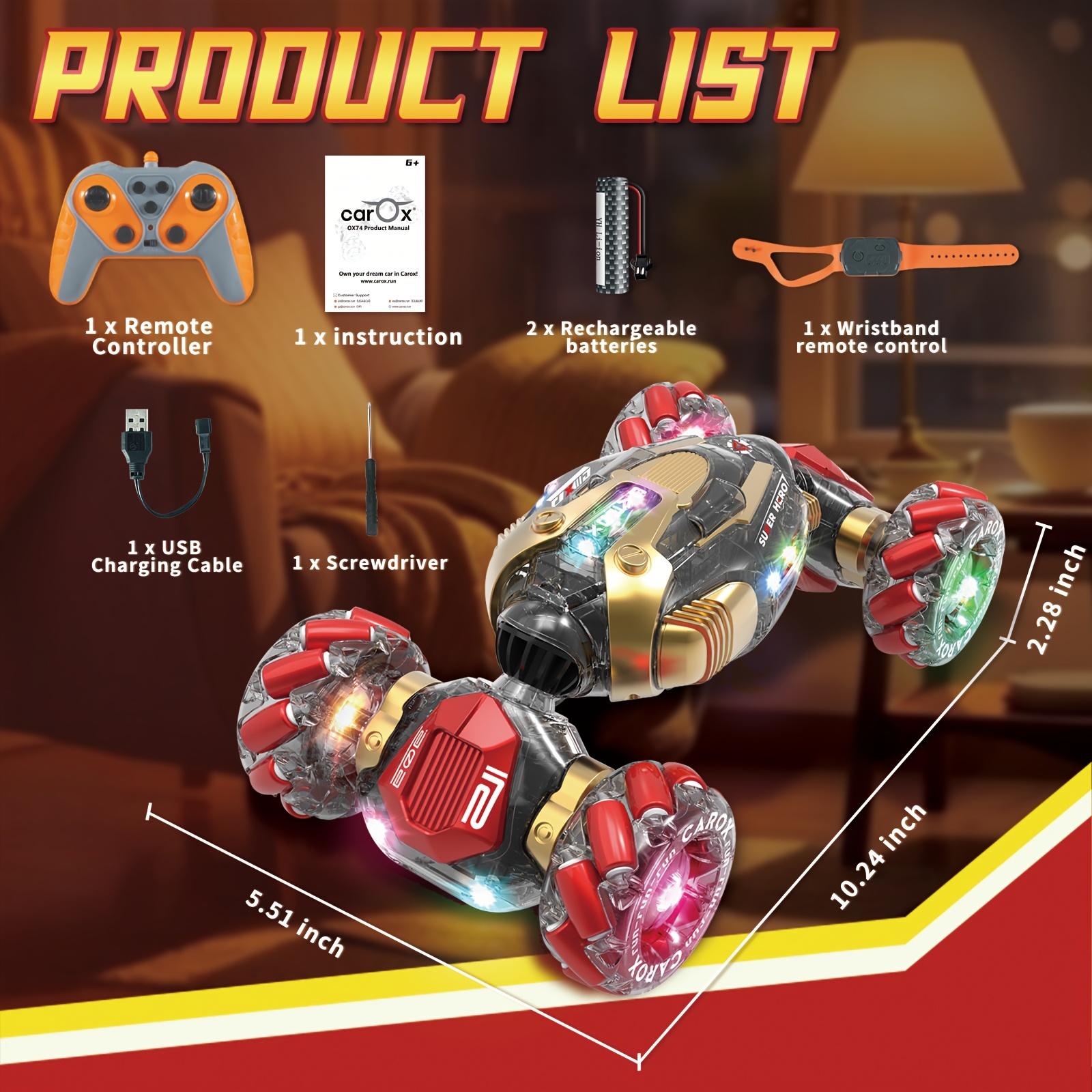 Boys and Girls for Age 6-12 Birthday Gift Ideas Gesture Sensing RC Stunt Car Toys, Hand-Controlled 2.4GHz Remote Control Twist Cars, 4WD All-Terrain Off-Road Vehicle for Kids Party Toy