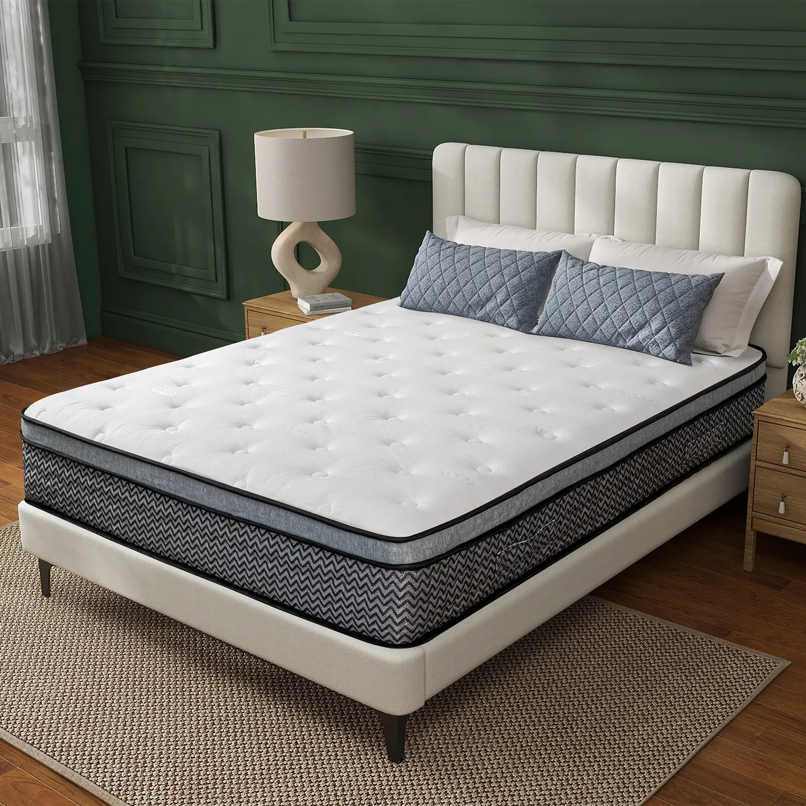 10 Inch Full,Queen,King Compressed Mattress high density gel Memory Foam& independent pocket Spring Coil , Hybrid Mattress outlet Medium Firm,strong edge Lumbar Support,Home Rooms,Ergonomic Mattress, Interior Modern partner, fluffle cloud bed in a box tik