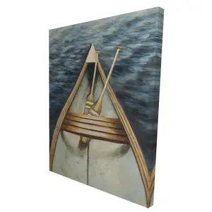 360 stand 36x48" Artistic Lake Canoeing Landscape Wall Print, Adventure-Inspired Nature Artwork, Brown Living Room Home Decor Poster Ideas, Post Ideas, Decoration
