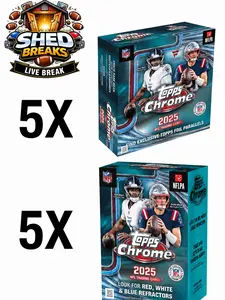 BREAK #21 - (10X) 2025 TOPPS CHROME FANATICS MEGA FOOTBALL AND VALUE BOXES
