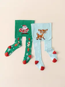 Christmas Pattern Jumpsuits Set, Fun Style, Precise Craftsmanship, Perfect for Holiday, 2 Pairs Pack