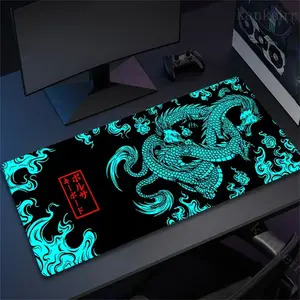 [Sale off up to 65%][Free Ship] 80x30cm Lock Edge Keyboard Pads Large Office Non-Slip Computer Mouse Pad Japanese Art Dragon Deskmat Gamer Custom Home Mousepad