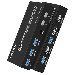 8K HDMI KVM Switch 2 In 1 Out Desktop Control Mouse Keyboard Monitor Sharing