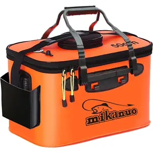 Foldable Fishing Bucket - Multi-Functional EVA Bag for Outdoor, Live Fish Lures and Protection, 10GAL/8GAL/6GAL/4.8GAL/3GAL Live Fish Container