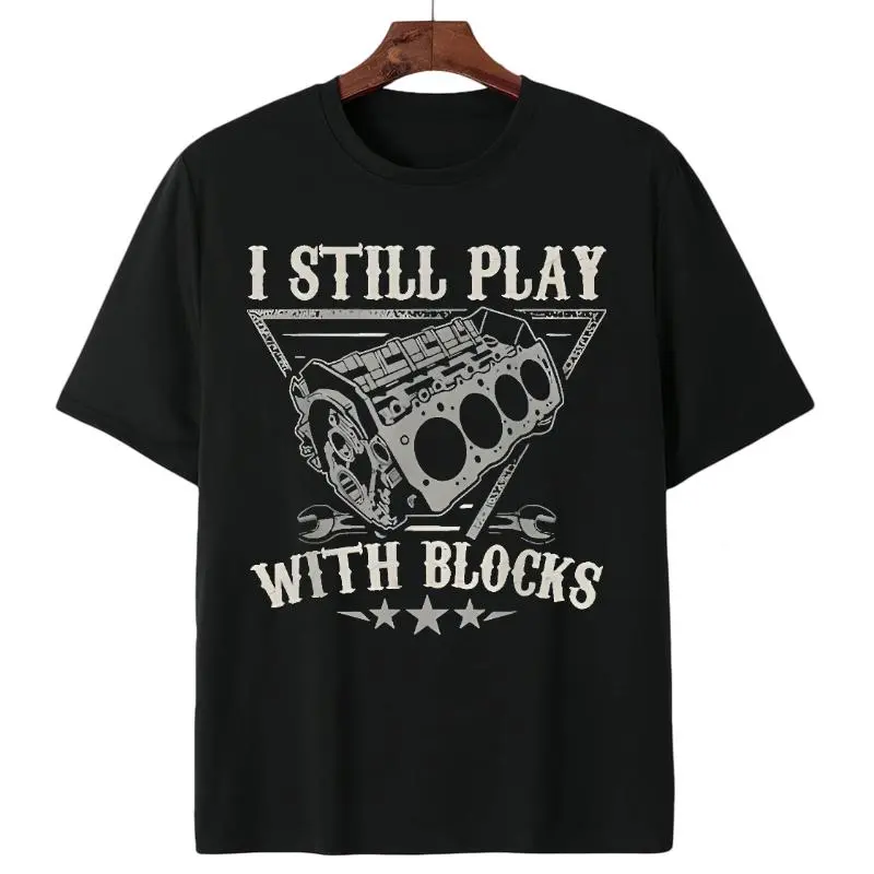 Men’s Classic Cotton Short-Sleeve Round Neck Graphic T-Shirt - Loud Block-Playing Print Casual Menswear Top, Shortsleeve
