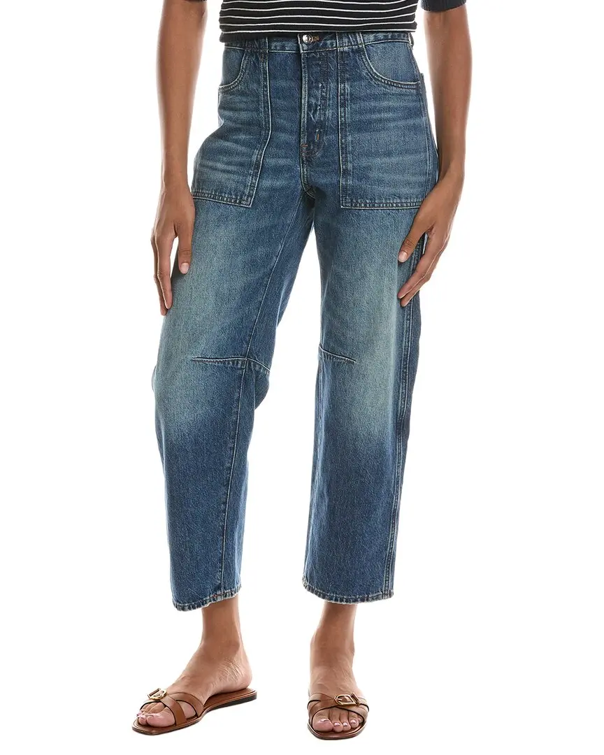 Madewell The Curvy Darted Irmo Wash Barrel Leg Jean