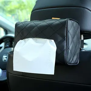 Car Tissue Box, Leather Tissue Box Cover, Car Back Seat Car Tissue Holder, Wet Wipe Dispenser For Car Sun Visor, Car Tissue Holder Car Accessaries