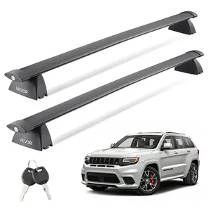 VEVOR Roof Rack Cross Bars, Fits Jeep Grand Cherokee 2011-2021 (With Grooved Side Rails), 200 LBS Capacity, Lockable Heavy Duty Aluminum Crossbar Racks Roof Rail Rooftop Luggage Canoe