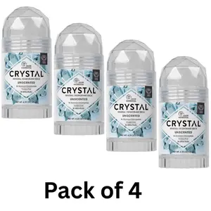 CRYSTAL Deodorant Stick (30003), Unscented, 4.25 Ounce ( Pack of 4)