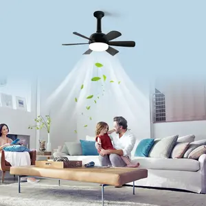 Smart E27 Ceiling Fan Light with Remote Control, LED Energy Saving, 6 Speed Settings, Indoor Lighting for Living Room, Bedroom, Kitchen