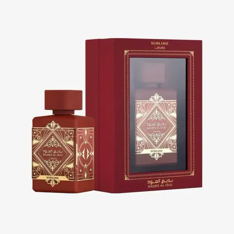 Lattafa Bade'e Al Oud Sublime Eau de Parfum (3.4oz/100ml) - Unisex EDP Bottle, All Seasons Woody Aromatic Fruity Fresh Cologne with Litchi, Rose, Plum, Jasmine, Moss, Vanilla, Patchouli, Floral Notes, Contains Alcohol, Limited Edition Single Item