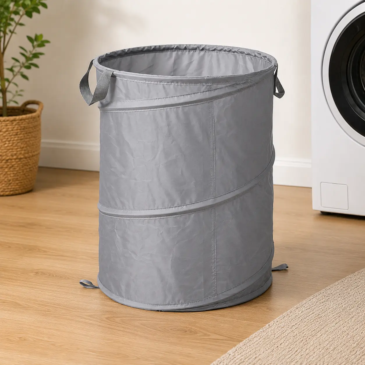 Simply Home Folding Laundry Basket - 17.5 in Portable Laundry Organizer, Collapsible Durable Clothes Storage Hamper, Pack of 1