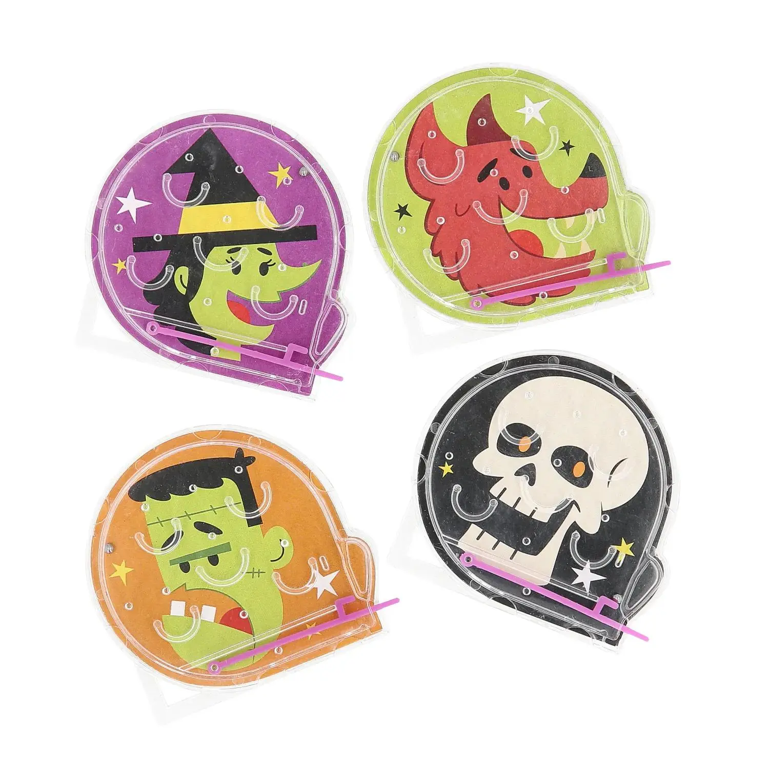 Fun Express Halloween Plastic Handheld Pinball Games, 2 3/4" x 2 1/2" Bulk 72 Pcs.