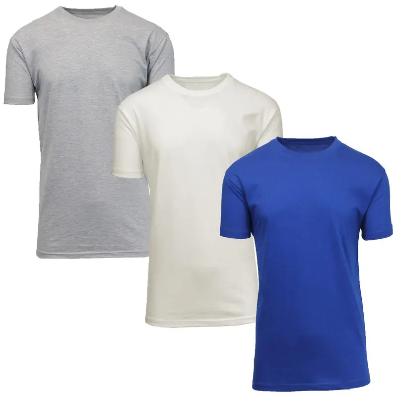 Heather Grey - Royal - White (Crew Neck)