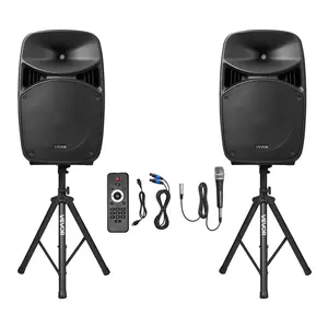 fathersdaygift  VEVOR Portable PA System, 2000W (PMPO) Powered, Sound System Set with 3 Channel Mixer, Dual Speakers, Wireless Bluetooth, Microphone, Compact Stands, USB SD Inputs, Remote Control, for DJs Events