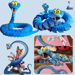 New Gary Snake Stress: zootopia 2 Articulated Simulation Toy Snake, 3d Printed Snake Gary Model Stress Relief Toys Child Gift boys gift items Mother's Day gift