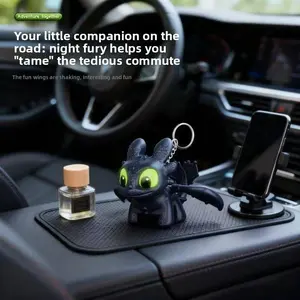 Cute Glowing Toothless Car Interior Decoration, Moving Wings Nightshade Car Dashboard Ornament, Car Hanging Accessory, Car Key Accessory
