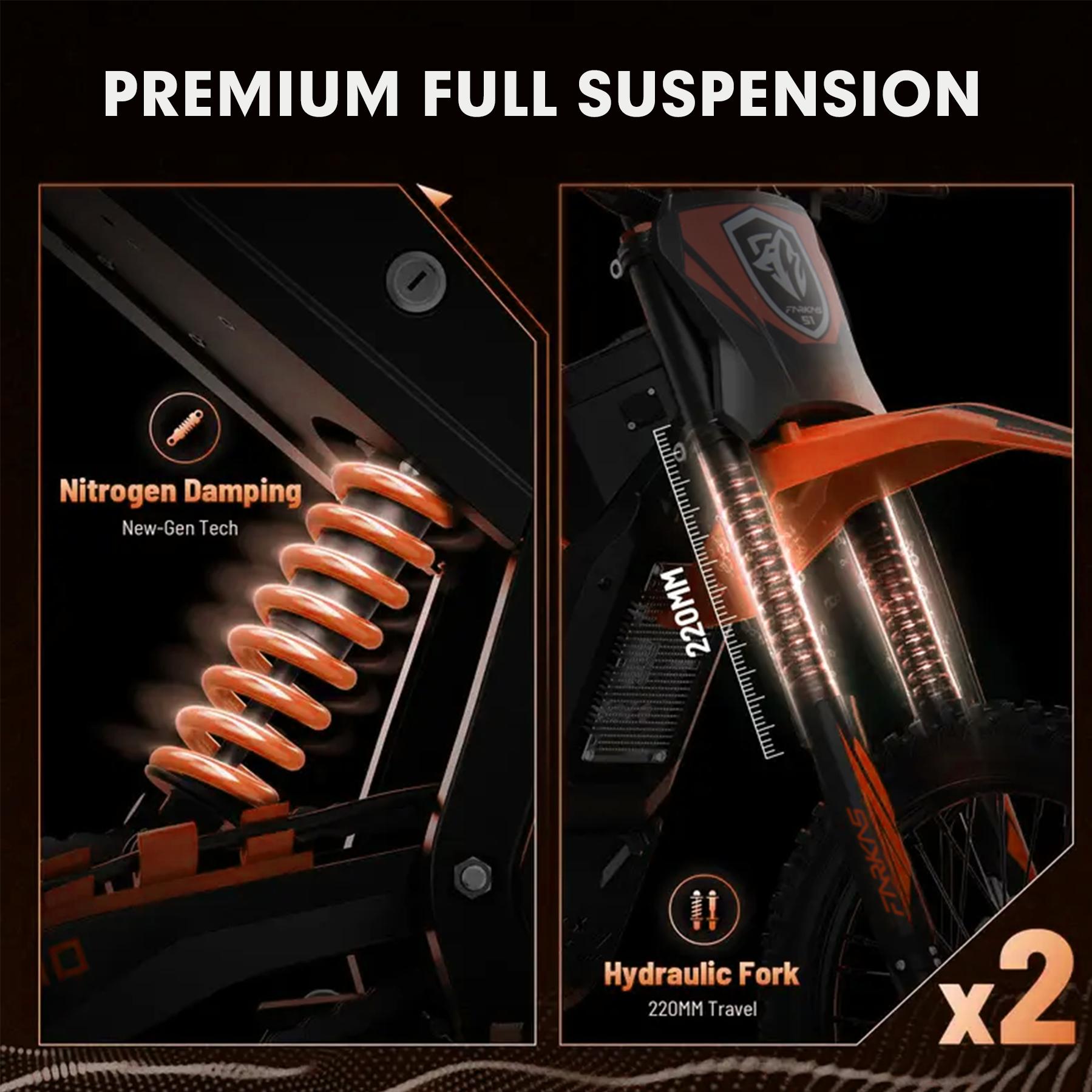 Mankeel&Farkas S1 Electric ebike, 34MPH Max Speed, 40 Miles Range, 3 Gears Throttle Mode, Double Suspension & Dual Hydraulic Brake, 14''/12'' All-Terrain Off-Road Tires, Off-Road Electric Ride, Perfect Gift for Adults Teens