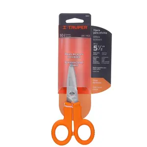 Stainless Steel Dubbing Scissors 5 1/2" Gamefowl Tijeras para Gallos with Orange Handles and Stainless Steel Blades