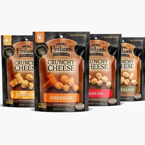 Umland’s Crunchy Cheese – Variety Pack (4 × 1.9 oz Bags) | Cheddar, Colby Jack, Pepper Jack, Gouda | Real Cheese, Keto, Low-Carb, High-Protein, Gluten-Free Snack