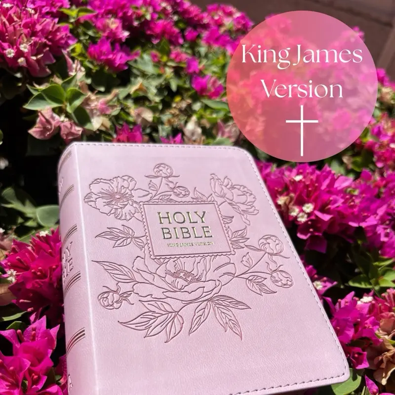 Pink Bible with Tabs KJV Version Large Print Red Letters for enhanced reading gift for mom christmas gift