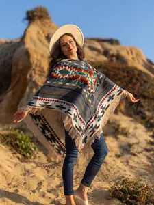 Alpaca Poncho L/XL Hooded Cape - Women Alpaca Jackets
