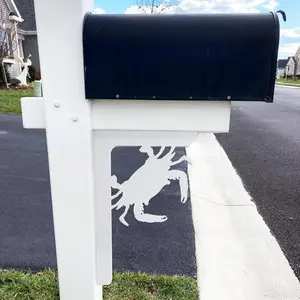 16 Inch Decorative Crab Porch Mailbox Bracket, Outdoor Mailbox Decor, Beach Coastal Theme, 16 Inch, Made in USA