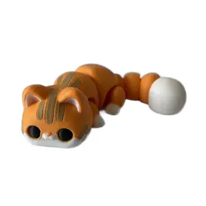 3D Printed Flexi Kitti desk companions for fidgeting and cute decor Ornaments