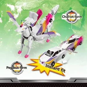 Unicorn Model Magnetic Toy Car, 2-In-1 Transforming Vehicle, Manual Magnetic Dinosaur Transformer, Durable Abs Material, Ideal Gift for Kids, Magnetic Cars