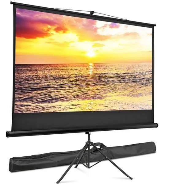 Zeny 84in 16:9 HD Projection Screen - Foldable Aluminium-Metal Stand, Portable Movie Night Accessory, High-Resolution for Home & Office Use