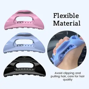 Squishy Silicone Hair Clips, Women Scalp-Safe Soft Cozy Clip, Non-slip Square Cloud Claw Clips, Unsnappable for Thick or Fine Hair, Strong Hold All-Day Comfort(2Pcs-a)