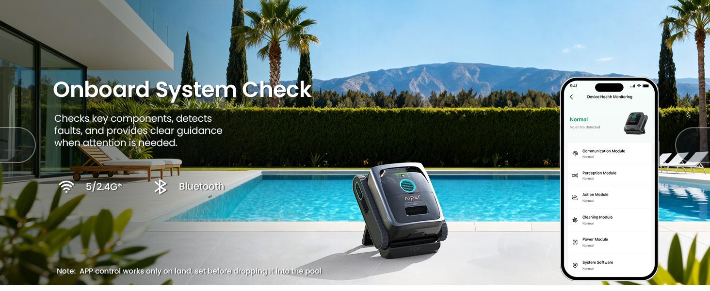 Aiper Scuba V3 Robotic Pool Cleaner, Wall & Waterline Cleaning, Cordless Pool Robot
