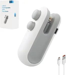 Mini Bag Sealer, USB-C rechargeable, 2 in 1 Bag Sealer Heat Seal with Cutter and Magnet Machine for Plastic Bags Snack Bags