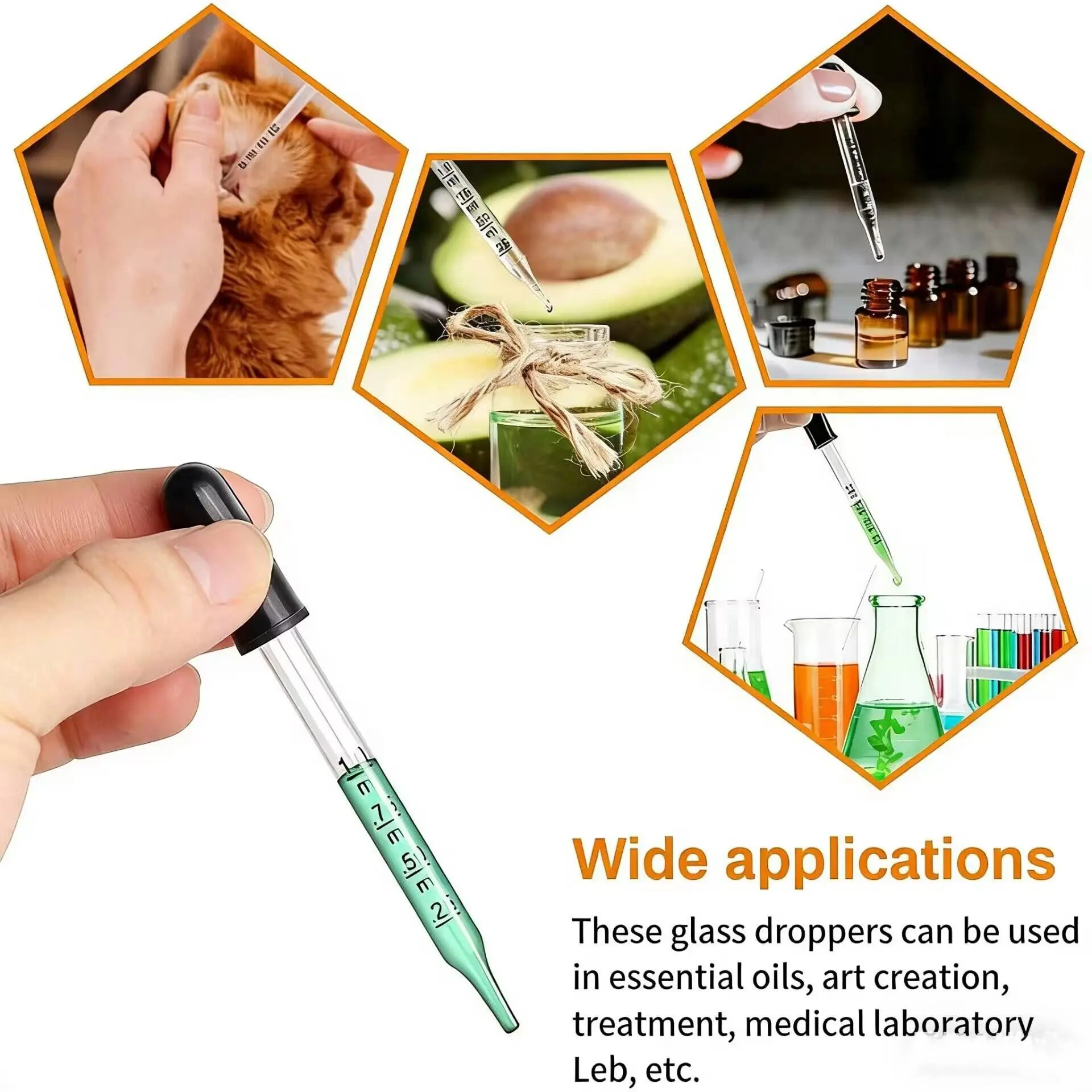 Oil Dropper with Rubber Tip for Essential Oils and Perfume, 1ML Capacity for Precise Dispensing and Repackaging of Fragrance and Oils