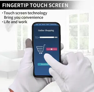 Sibba 2 Pairs Touch Screen Moisturizing Gloves White Cotton Moisturizing Gloves Overnight Bedtime Heal Eczema Sleeping Lotion Hand Spa Treatment Gloves Repair Rough Cracked Dry Chapped Hands Skin