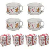 Temp-tations Set of (4) 25-oz Mug Meals w/ Lid-its & Gift Boxes