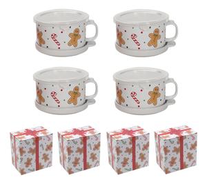 Temp-tations Set of (4) 25-oz Mug Meals w/ Lid-its & Gift Boxes