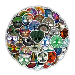 65Pcs Tree of Life Stickers Pack, Waterproof Celtic Mystic & Boho Nature Vinyl Decals for Laptop, Water Bottle, Journal & Scrapbook, Spiritual Gift