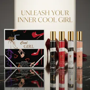 Cool GIRL 4Pcs Luxury Perfume Spray Gift Set for Women, Long Lasting Designer Scent Discovery Kit, Travel Size Fragrance Mist (20ml x 4), Ideal Gift for Her