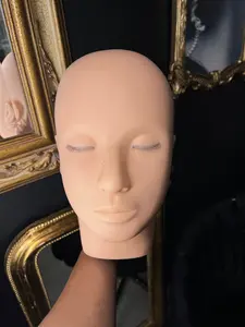 Real Life Mannequin Head for Lash Training – 3 Lash Layers, Reusable, Available in Light, Medium & Dark