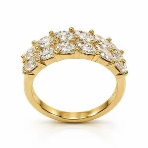 Camelia Shop engaged Ring - Elegant Gold Metal Coating with Sparkling Stone, Casual Custom Engraved Personalized Jewelry Ring for Women, Ideal for Engagement (Ring-0125)