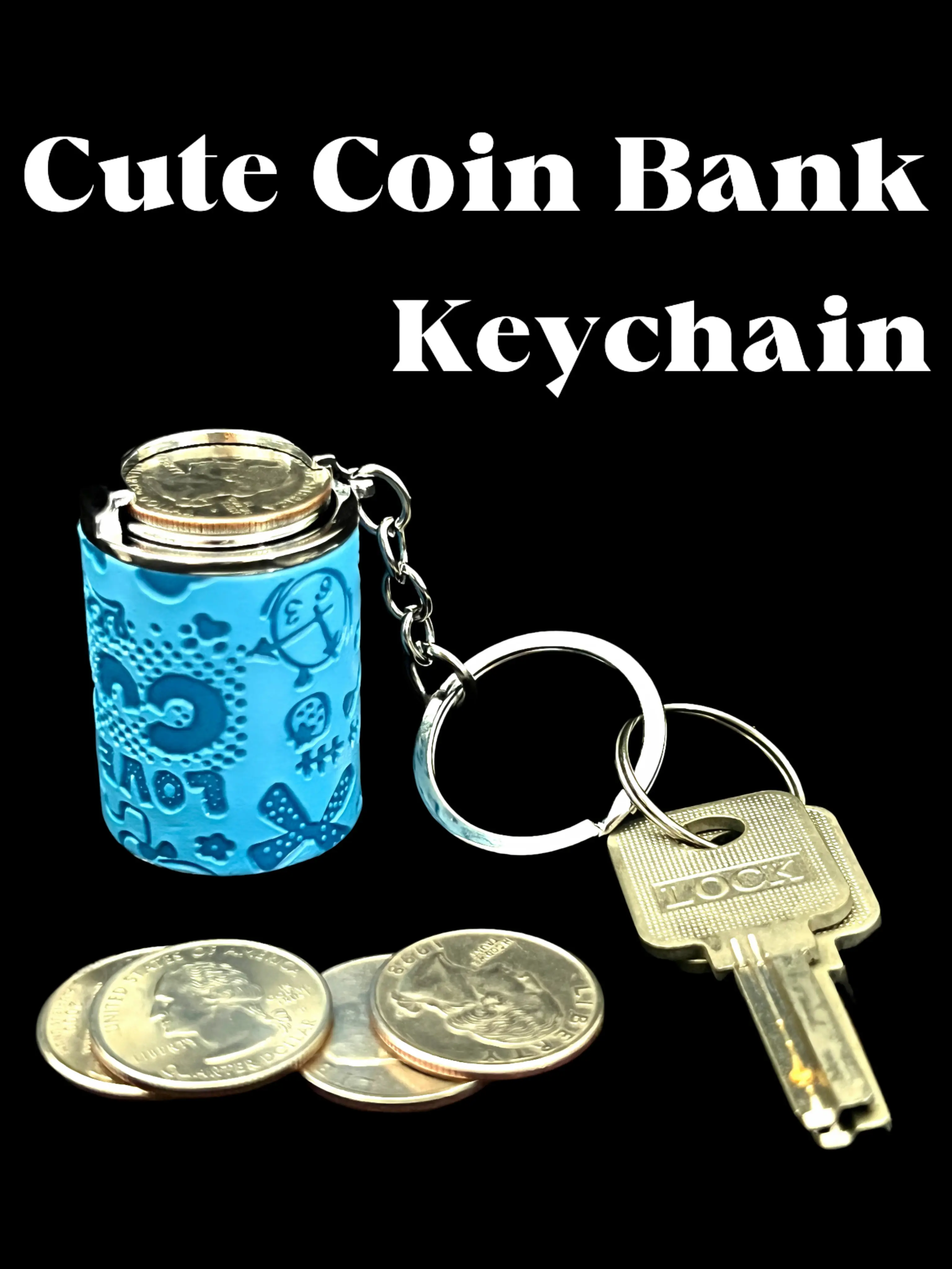 Animal Print Keychain Coin Holder, Casual 2-in-1 Fidget Toy & Compact Quarter Keeper Case with Snap Closure, Holds 20 Quarters, Loose Change, Mini Metal Keychains, Holds 20 Qtrs