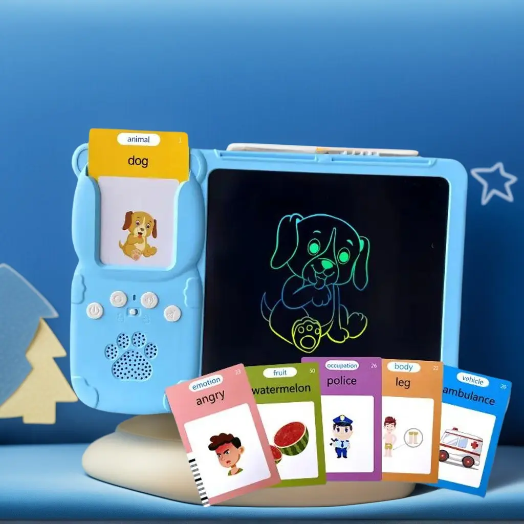 Talking Flash Cards for Early Learning, Kindergarten Educational Resources Featuring 510 Sight Words, Interactive Drawing Tablet for Verbal Doodling, Sensory Toys Designed for Children with Autism, Suitable for Boys and Girls Aged 2-6, Blue.
