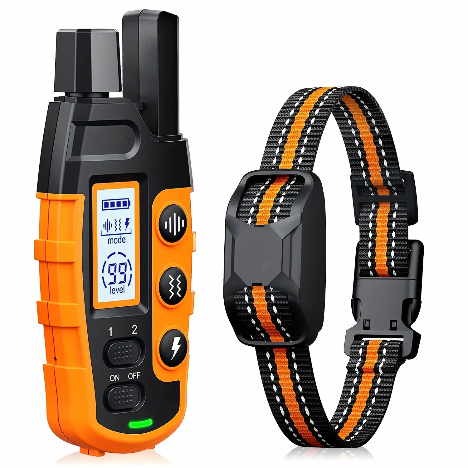 Dog Training Collars with Remote, Adjustable Nylon Strap, with Beep 1-8, Vibration1-16, Safe Shock 1-99, Rechargeable, 4000Ft Range, for Small to Large Dogs (5-150Lbs)