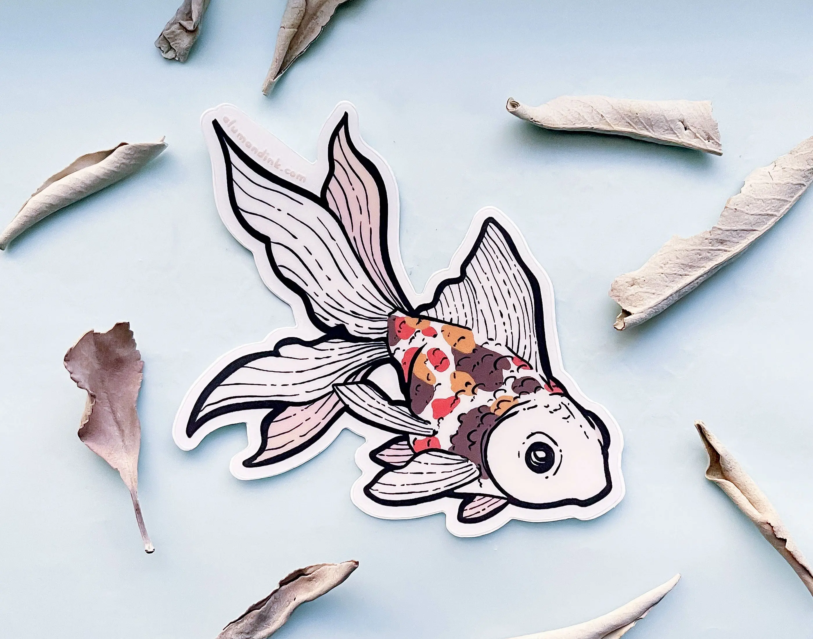 Spotted Fantail Goldfish Clear Vinyl Sticker - TikTok Shop