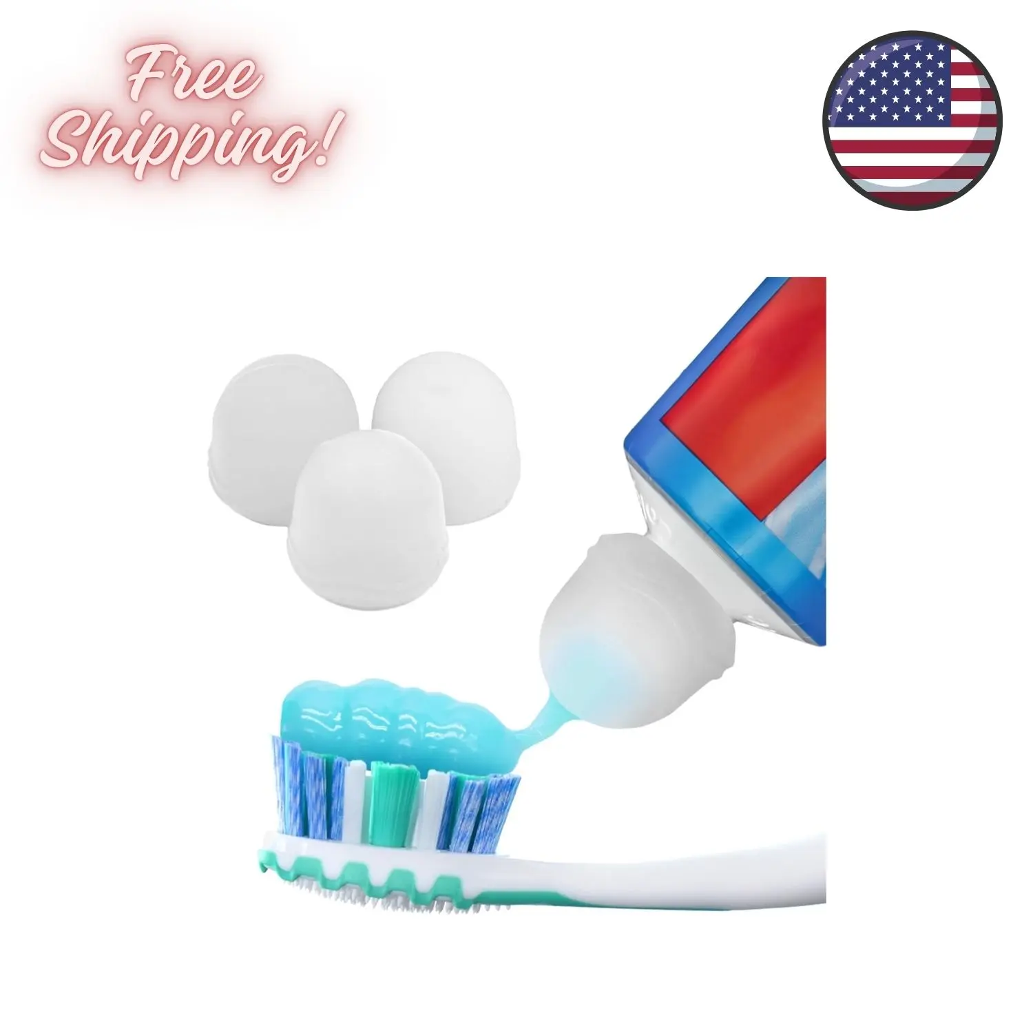 SqueezMe Self-Closing Toothpaste Caps, Silicone Lid
